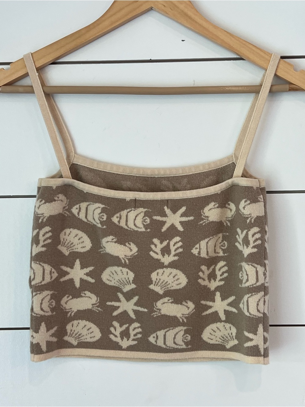 VRG GRL Beige Nautical Tank Top with Marine Motif - Picture 2 of 4